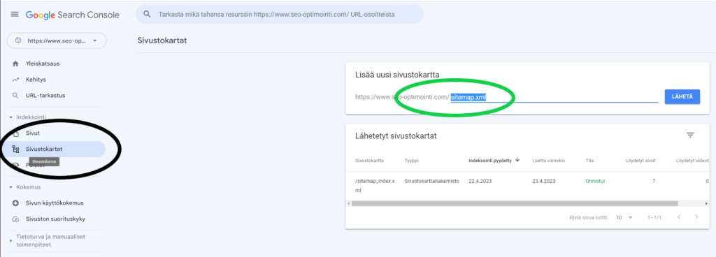 google search console